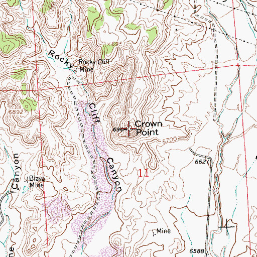 Topographic Map of Crown Point, NM