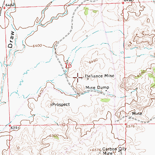 Topographic Map of Defiance Mine, NM