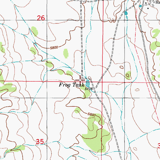 Topographic Map of Frog Tank, NM
