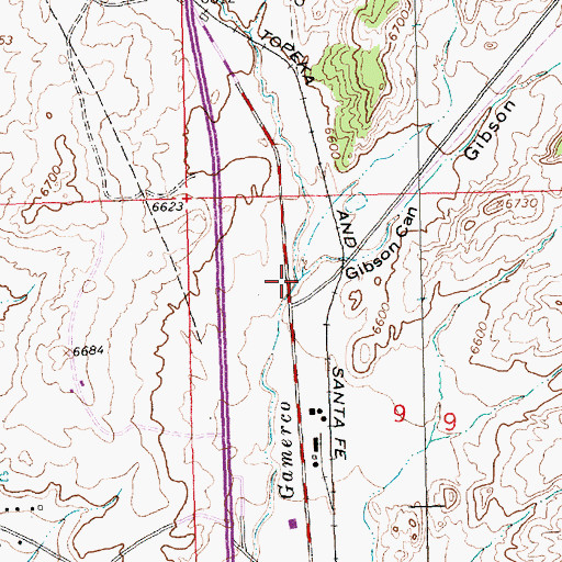 Topographic Map of Gibson Canyon, NM