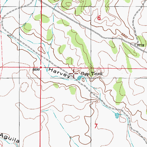 Topographic Map of Gyp Tank, NM