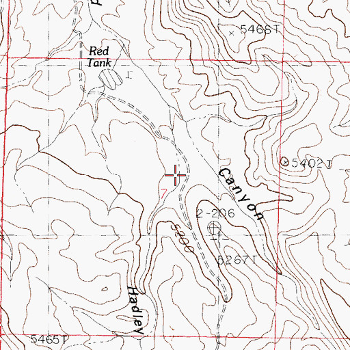 Topographic Map of Hadley Canyon, NM