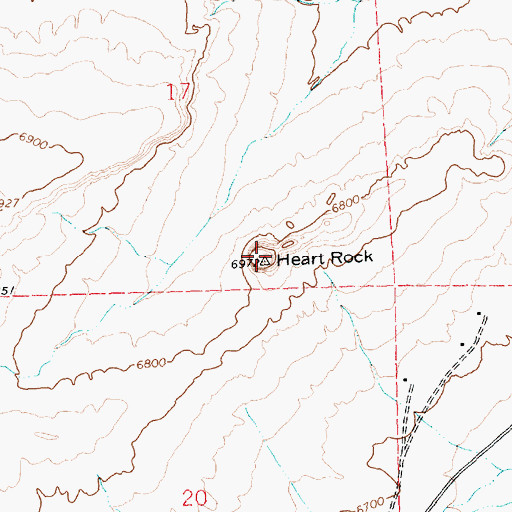 Topographic Map of Heart Rock, NM