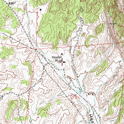 Topographic Map of Heaton Mine, NM