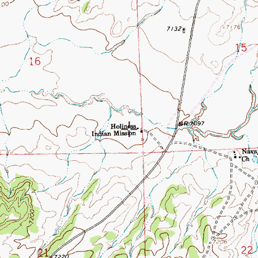 Topographic Map of Holiness Indian Mission, NM