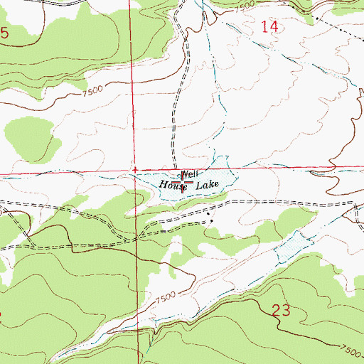 Topographic Map of House Lake, NM
