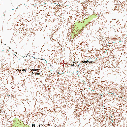 Topographic Map of Jack Johnson Mine, NM