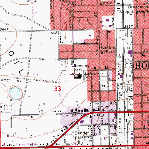 Topographic Map of Jefferson Elementary School, NM