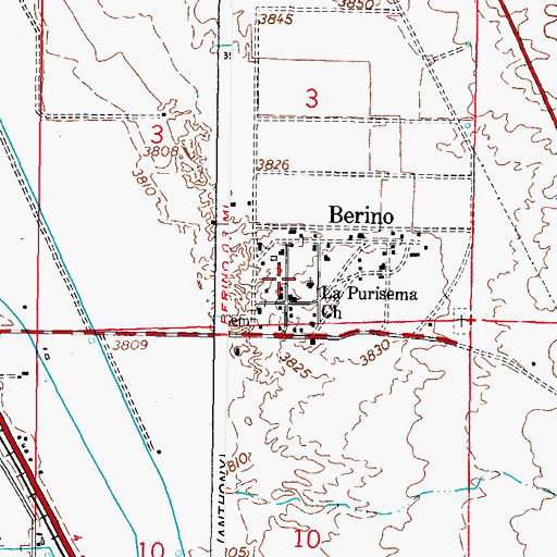 Topographic Map of La Purisema Church, NM