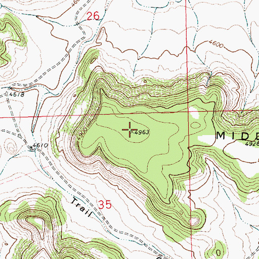 Topographic Map of Middle Mesa, NM