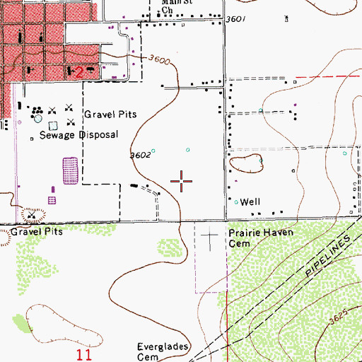 Topographic Map of Prairie Haven Cemetery, NM