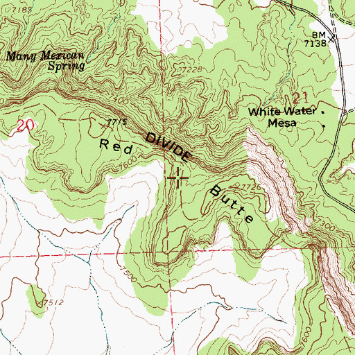 Topographic Map of Red Butte, NM