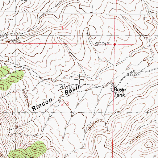 Topographic Map of Rincon Basin, NM