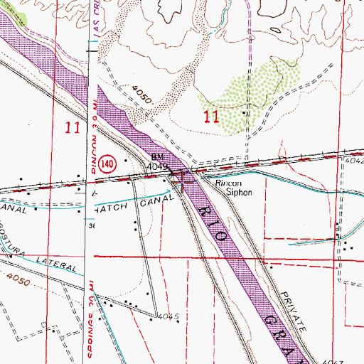 Topographic Map of Rincon Siphon, NM