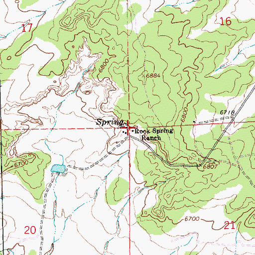 Topographic Map of Rock Spring Ranch, NM