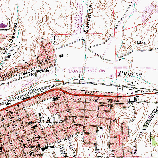 Topographic Map of Sunshine Canyon, NM