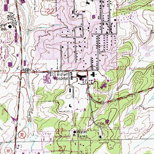 Topographic Map of Gallup Indian Medical Center, NM