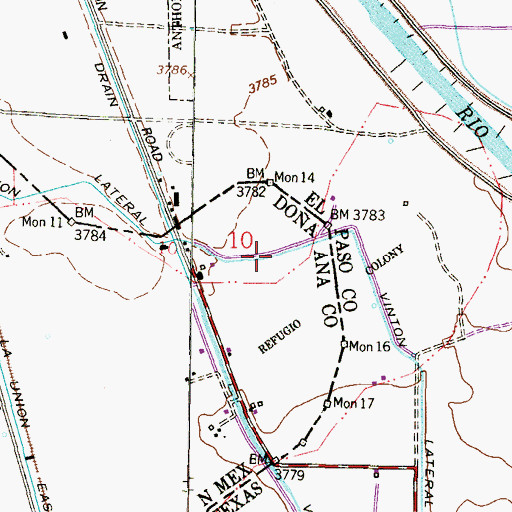 Topographic Map of Vinton Lateral, NM