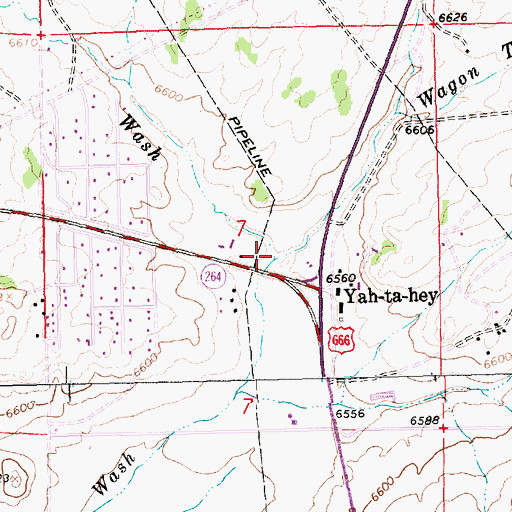 Topographic Map of Wagon Trail Wash, NM