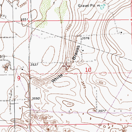 Topographic Map of White Breaks, NM