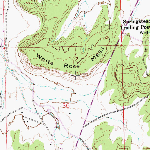 Topographic Map of White Rock Mesa, NM