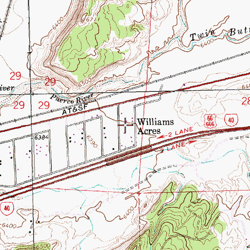 Topographic Map of Williams Acres, NM