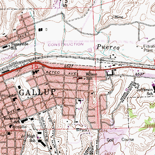 Topographic Map of Wilson School, NM