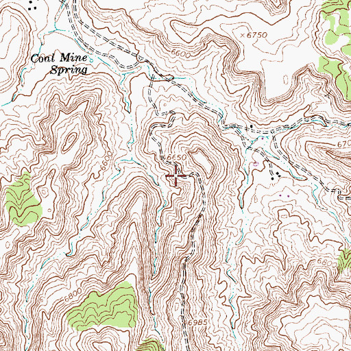 Topographic Map of Tohasged Spring, NM