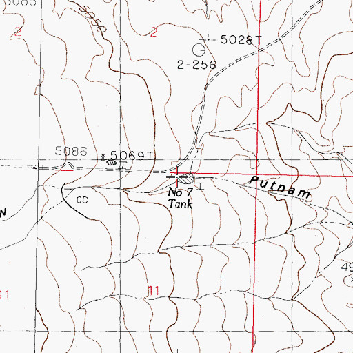 Topographic Map of Number 7 Tank, NM