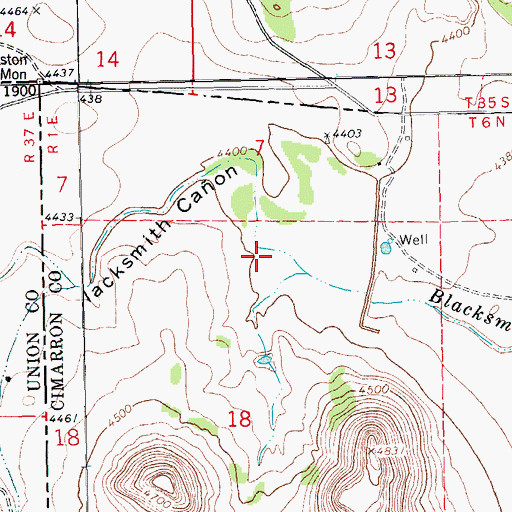 Topographic Map of Blacksmith Canyon, NM