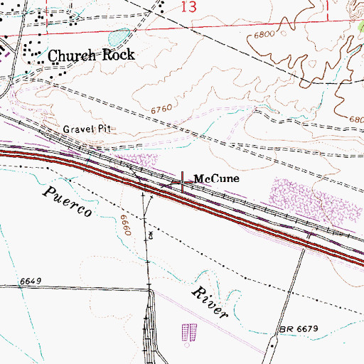 Topographic Map of McCune, NM
