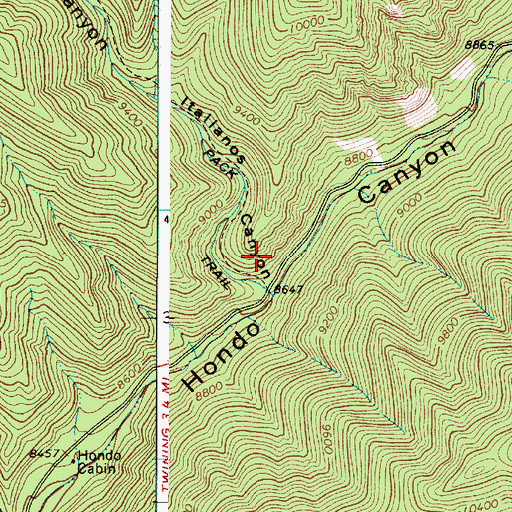 Topographic Map of Italianos Campground, NM