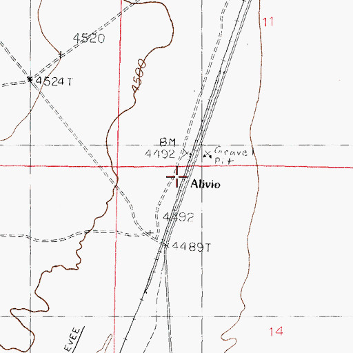 Topographic Map of Alivio, NM