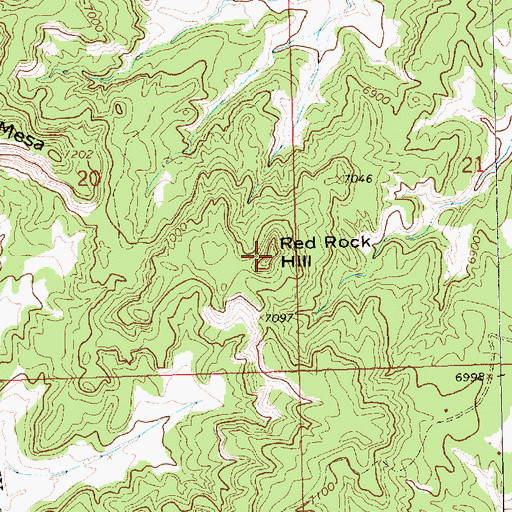 Topographic Map of Red Rock Hill, NM