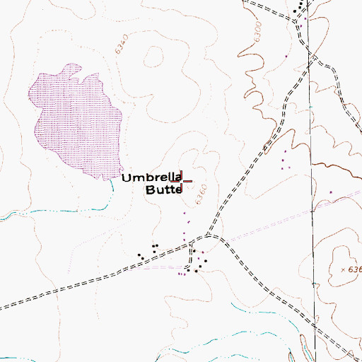 Topographic Map of Umbrella Butte, NM
