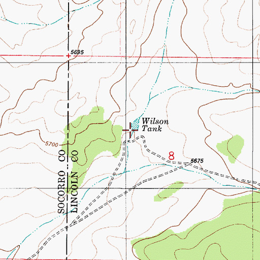 Topographic Map of Wilson Tank, NM