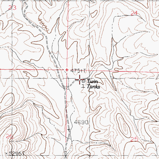 Topographic Map of Twin Tanks, NM