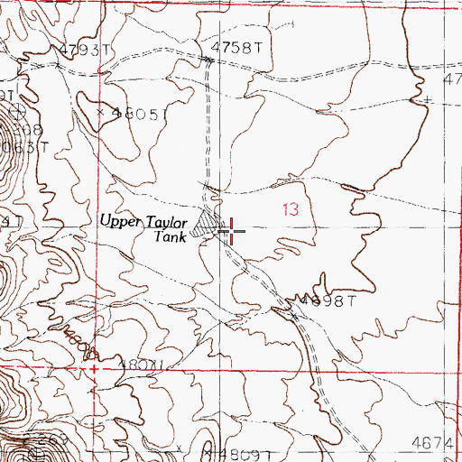 Topographic Map of Upper Taylor Tank, NM