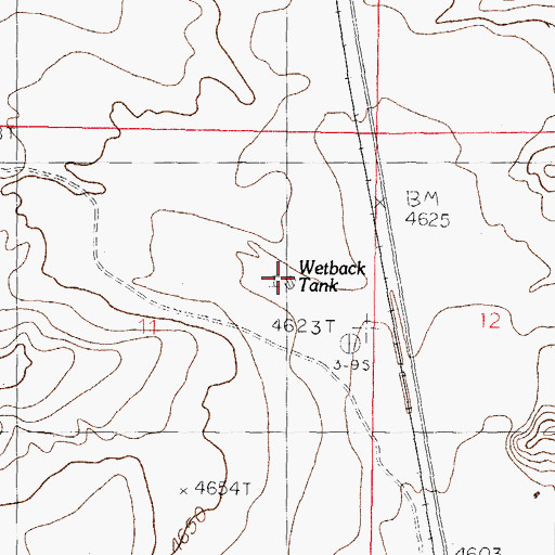 Topographic Map of Wetback Tank, NM