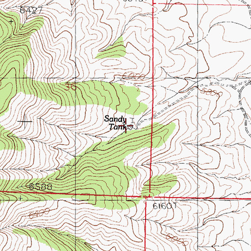 Topographic Map of Sandy Tank, NM