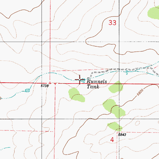 Topographic Map of Runnels Tank, NM