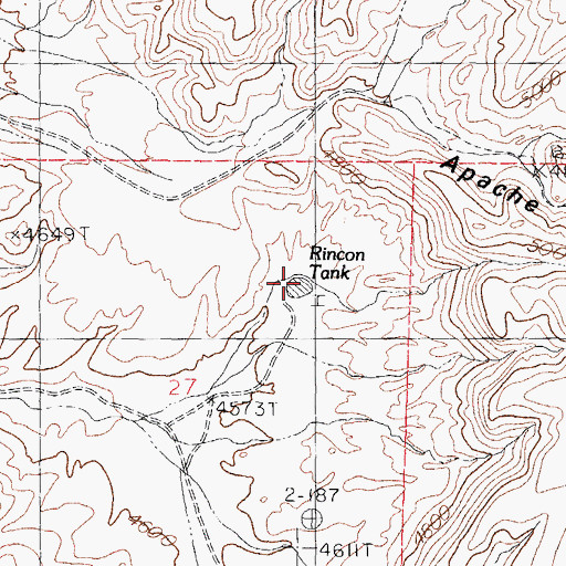 Topographic Map of Rincon Tank, NM