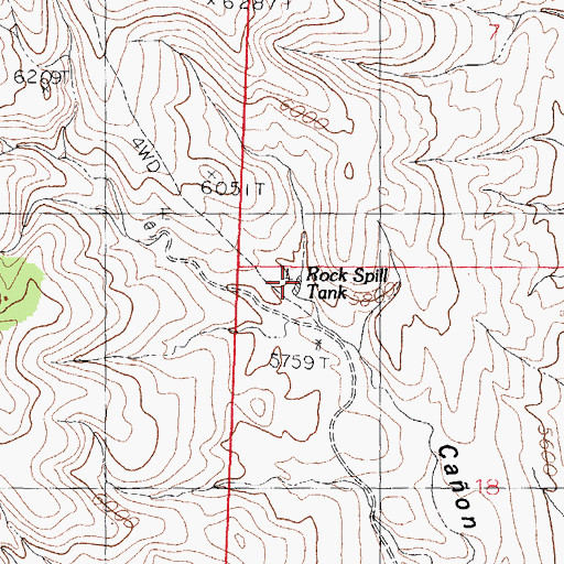 Topographic Map of Rock Spill Tank, NM