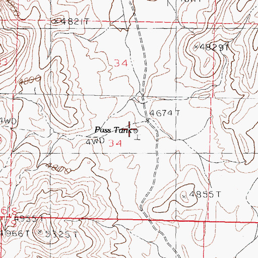 Topographic Map of Pass Tank, NM