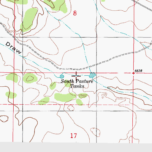 Topographic Map of South Pasture Tanks, NM