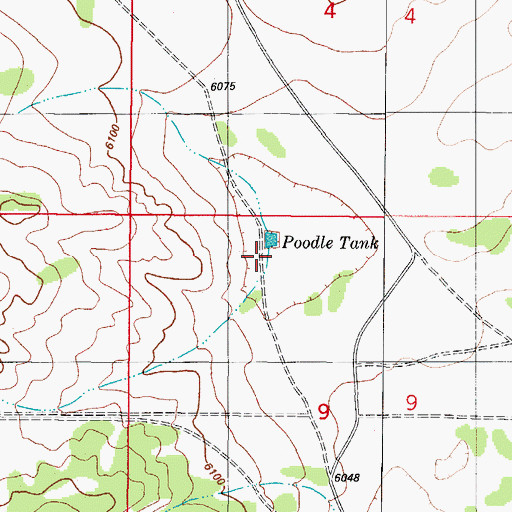 Topographic Map of Poodle Tank, NM