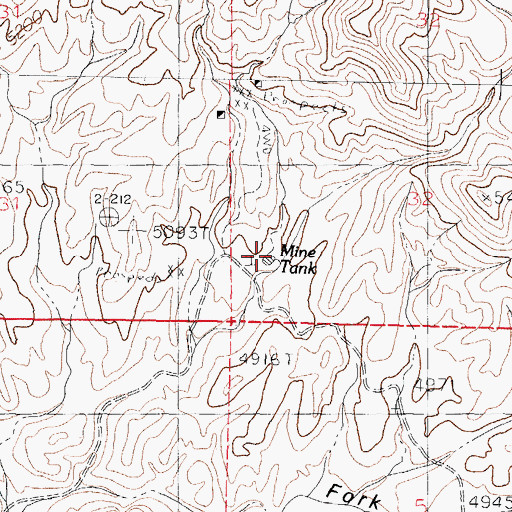 Topographic Map of Mine Tank, NM