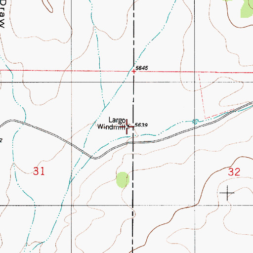 Topographic Map of Largo Windmill, NM