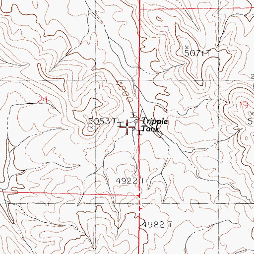 Topographic Map of Tripple Tank, NM