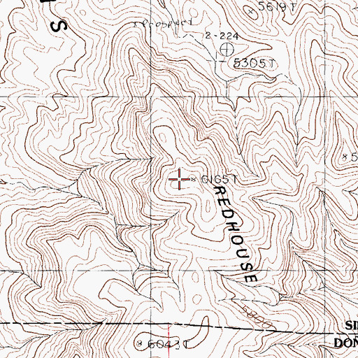 Topographic Map of Red House Mountain, NM